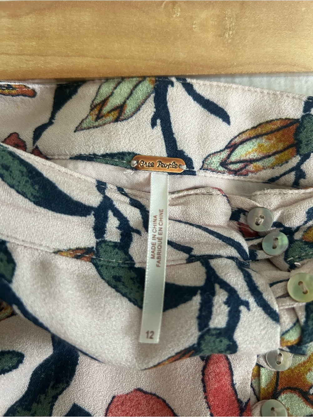 FREE PEOPLE Pink Floral A-Line Maxi Skirt Size 12 - Picture 9 of 9